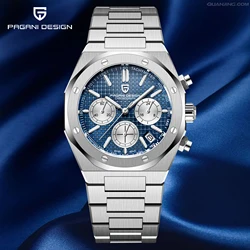 PAGANI DESIGN PD1707 Top Men's Watch Automatic Quartz Clock Japan VK63 Stainless Steel Luxury Sapphire Sports Chronograph