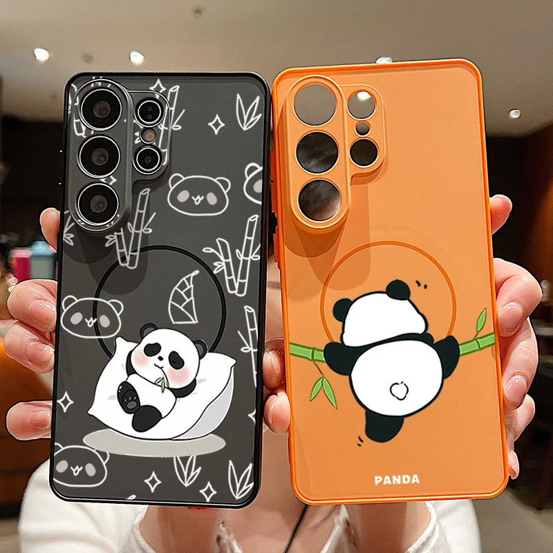 Magnetic Cute Panda Pattern Phone Case Cover