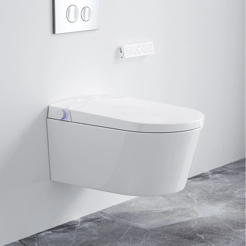 

Intelligent wall-mounted toilet with zero water pressure limit nozzle, ultraviolet lamp sterilization