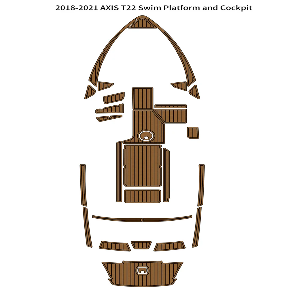 2018-2021 AXIS T22 Swim Platform Cockpit Pad Boat EVA Foam Teak Deck Floor Mat