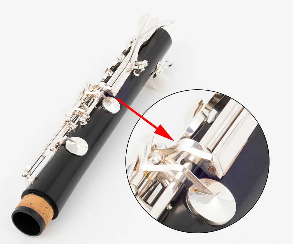 Description Picture 4 of itemANMUTIG Clarinet Bb Ebony 17 Keys Silver Plated Buttons Wood Grenadilla Clarinet G53