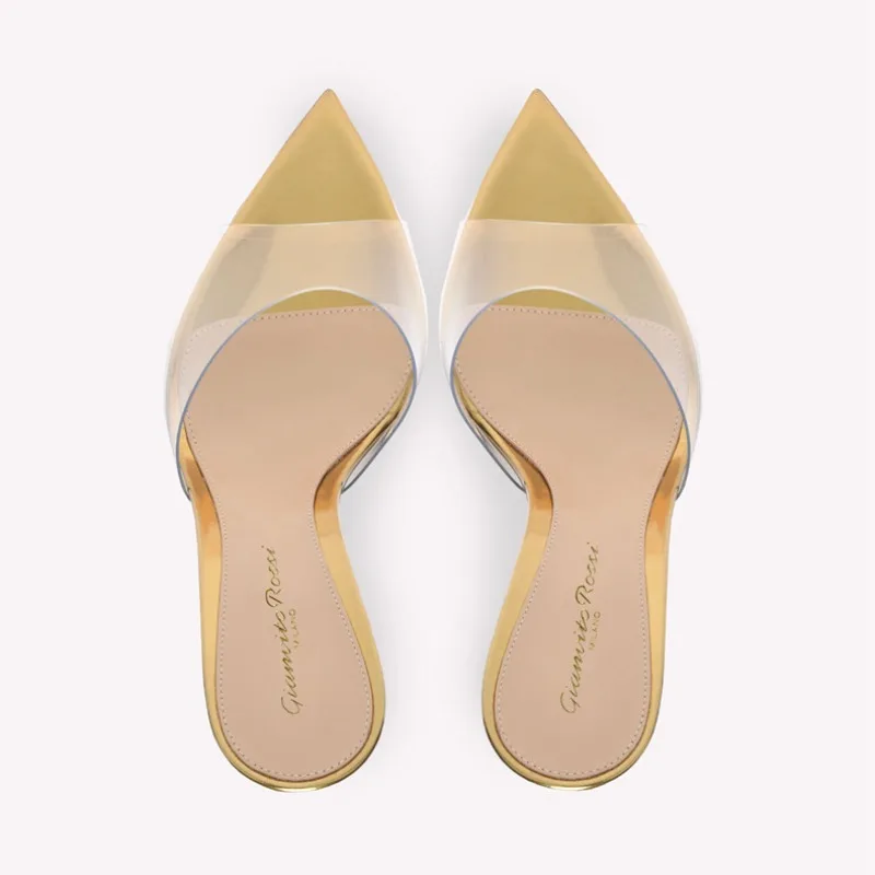 High Heels Women's Sandals Shoes 8.5cm Transparent High Heels Size 42 Summer Dress Sandals British Style High Quality 5