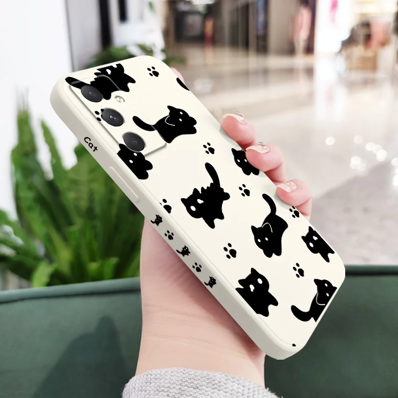 Stylish Black Cat Silicone Phone Case