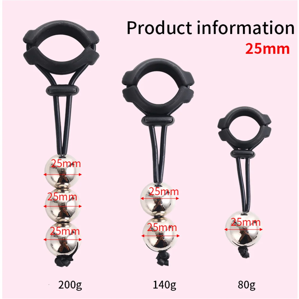Male Sex Toys Men Cock Rings Drop Ball Heavy Weight Stretcher Silicone Penis Ring Enlargement Extender Pull Eexercise Tool Adult Erotic Toys