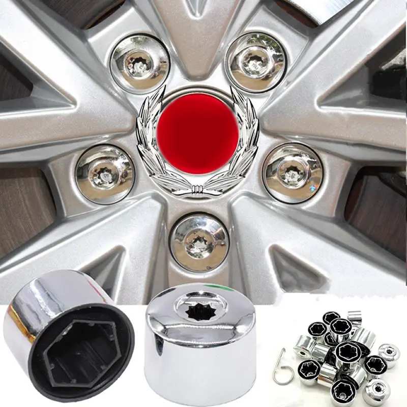Car Accessories Wheel Nut Caps Screw Caps Auto Accessories Bolt Nut Covers 20pcs Car Wheel Bolt Caps Tyre Screws Cover For Volkswagen VW POLO Tiguan Passat B5 B6 B7 Golf 4 5 6 7 MK6 Jetta MK5 Bora Touran