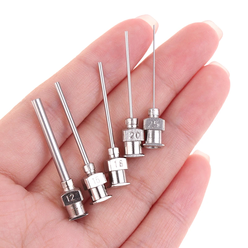 5Pcs Gauge Blunt Stainless Dispensing Syringe Needle Tip 12/16/18/20/25/38G