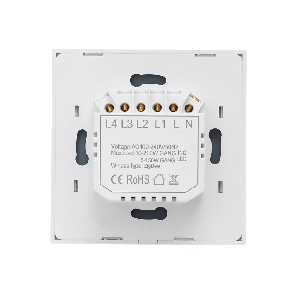 UBARO EU Standard Zigbee Smart Wall Touch Switch 220V LED Backlight Glass Panel Works With Google Home Tuya Alexa Voice Control