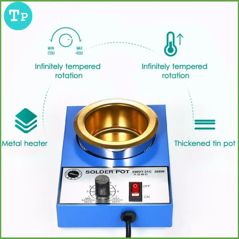 Tp Tin Melting Furnace Stove for Casting Heads Lead Tin Indium Soldering Using Pot Electric Portable Solder Furnace