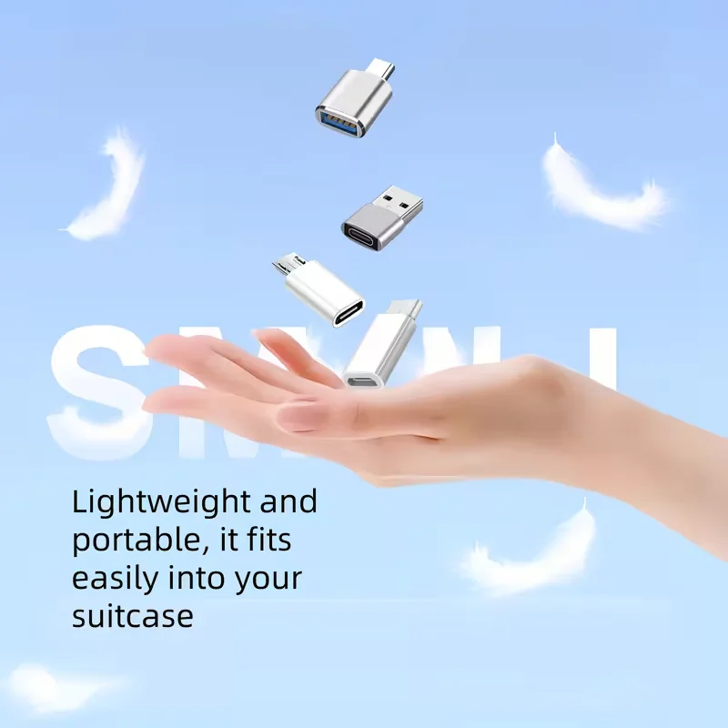 USB-C-USB 어댑터 8종 세트, 마이크로 USB-타입-C, 타입-C(수)-USB(암), 고속 충전 및 데이터 전송용