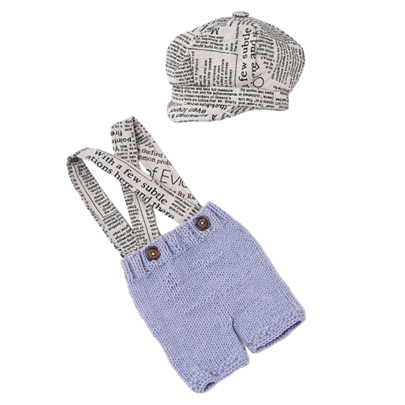 Newsie Hat Pants Outfit for Newborns Photography Costume Photo Clothes