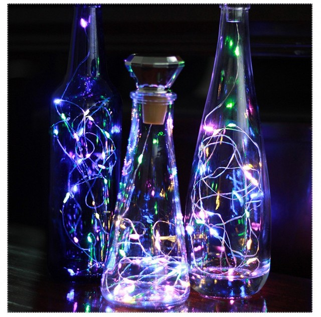 Bottle Decor Lamp Wine Bottle Cork String Light Fairy Garland Lights Diamond Wedding Christmas Decoration Lamp 2M 20 LEDs