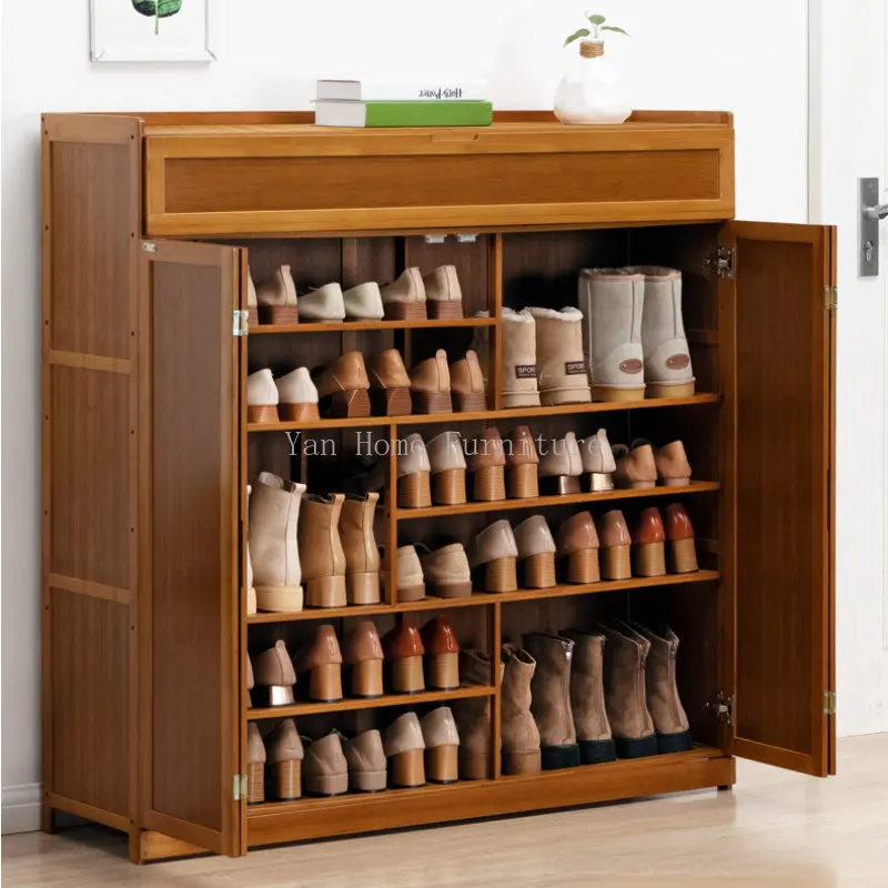 Simple Shoe Rack at The Door, Multi-Layer Storage Shelf, Home Interior,  Good-Looking Solid Wood Color Doorless Simple Shoe Cabinet - China Shoe  Cabinet, Shoe Rack