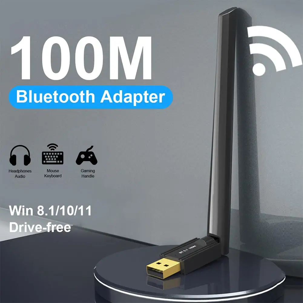 

100M USB Bluetooth-compatible 5.3 5.1 Adapter Transmitter Receiver Audio Dongle Wireless USB Adapter For Computer PC Laptop F2E4