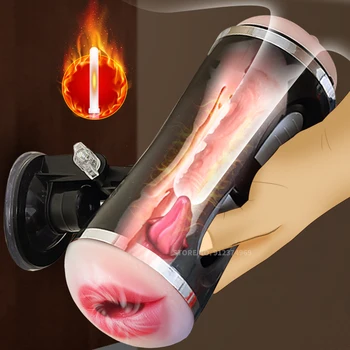 Automatic Sucking Male Masturbator Cup Heating Real Vagina Blowjob Electric Vibrator Pocket Pussy Adult Goods Sex Toys for Men 1