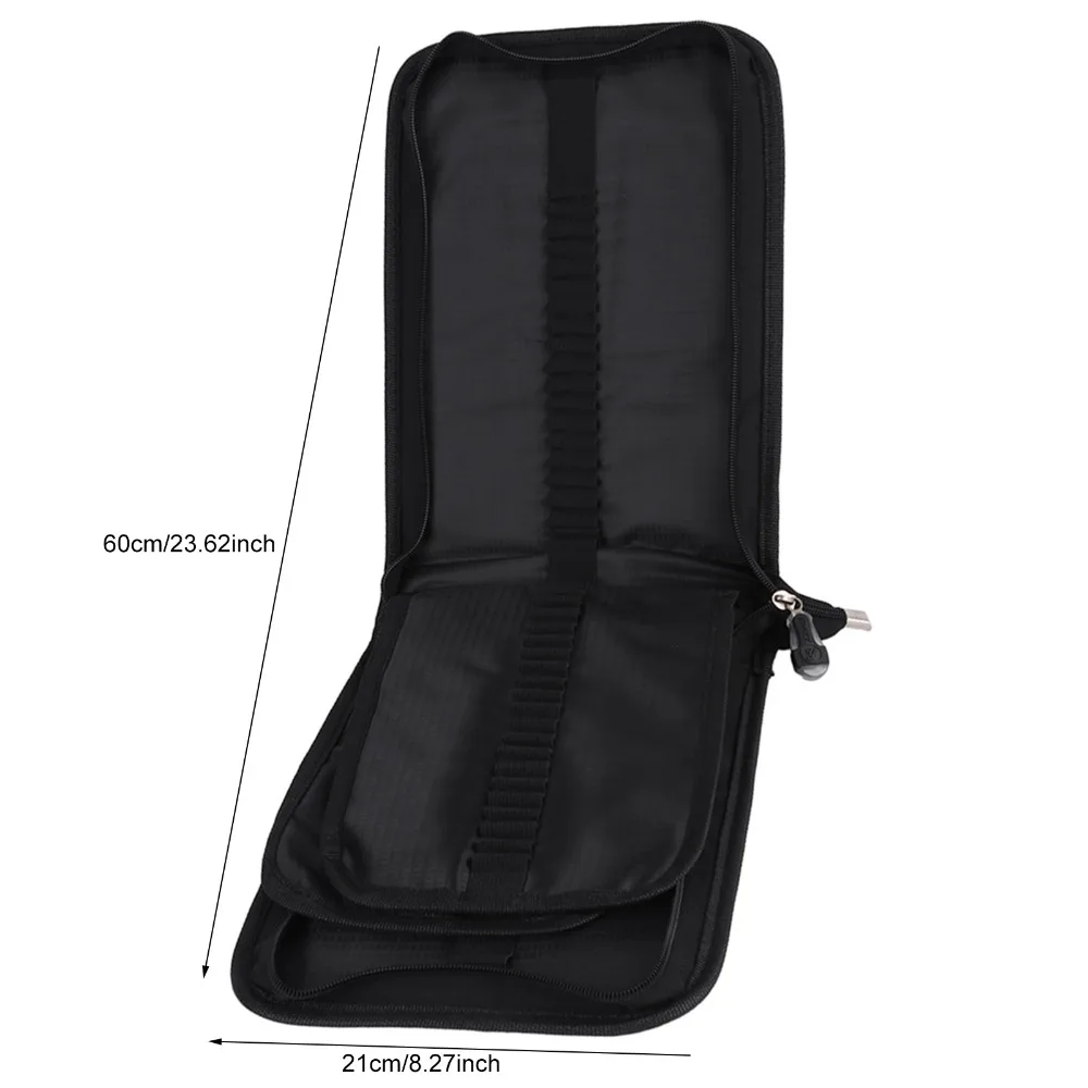 72/120 슬롯 연필 케이스 캔버스 소재 탄성 스트랩 아트 연필 케이스 휴대용 블랙 대용량 연필 케이스