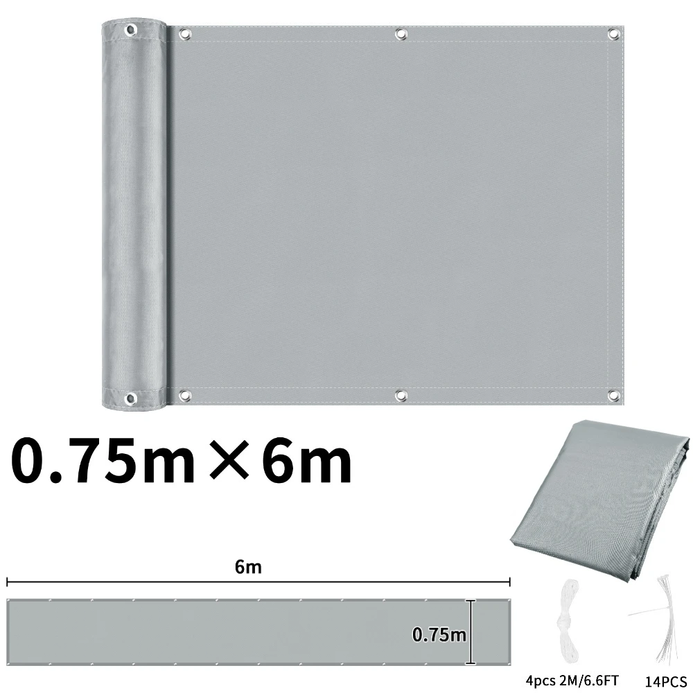 Waterproof UV-Protection Balcony Privacy and Sunshade Screen with Grommets