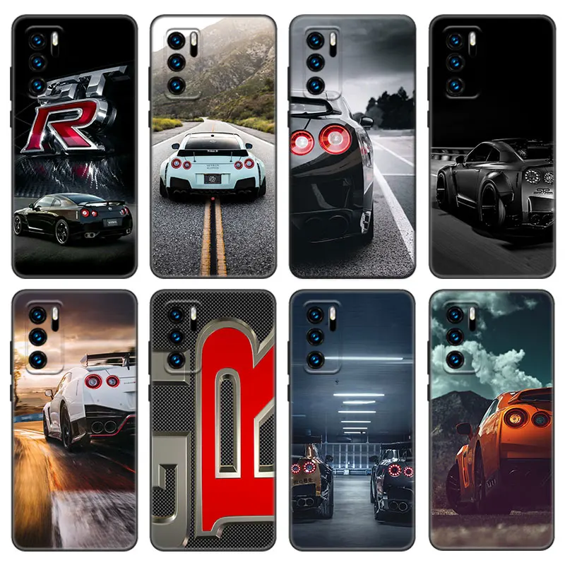 GTR автомобильный чехол для Huawei P50 P40 P30 P20 Pro P10 P9 P8 Lite 2017 P Smart Z S 2021 2020 2019 2018 черный |