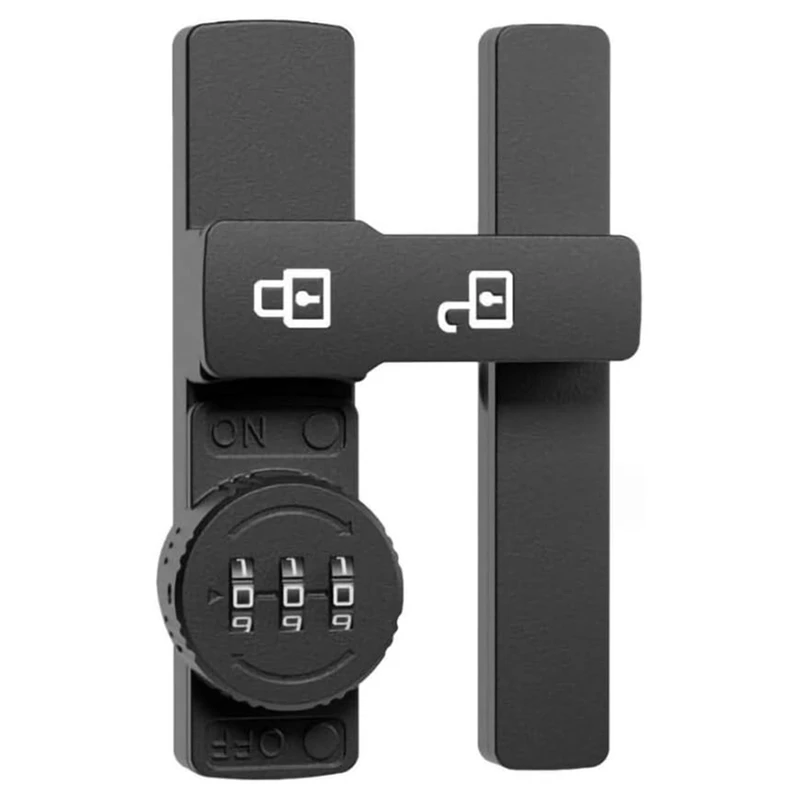 

180 Degree Barn Door Lock Latch Fluorescent Secure Your Home Easily Install Keyless Entry Zinc Alloy Matte Black Easy Install