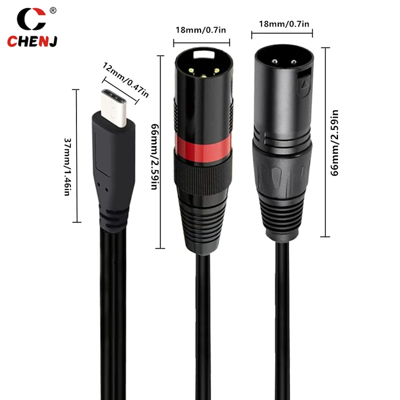 1pcs 1m USB-C- XLR   ̺ -C-2 XLR  º ȭ Ʈ Macbook ׼