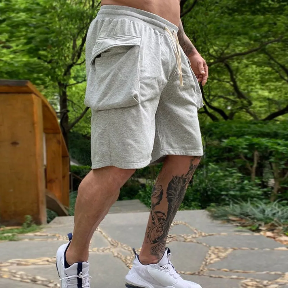Large Size Sports Shorts Men's Invisible Open Crotch Outdoor Sex Loose Multi Pocket Running Training Trousers