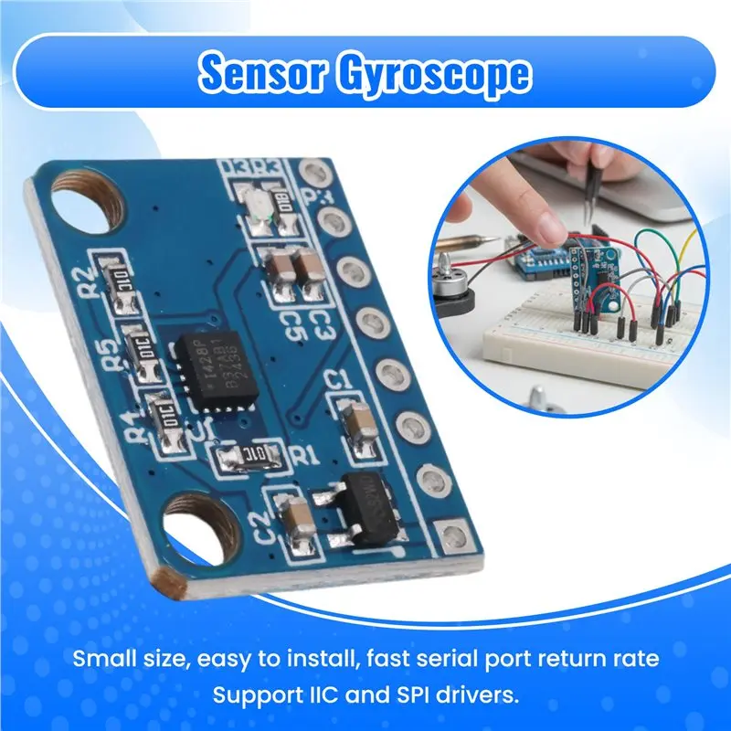 ABBG-ICM42688 6축 자세 센서 모듈, IIC 및 SPI 드라이버 지원, 설치가 용이하고 빠른 직렬 포트 반환 속도