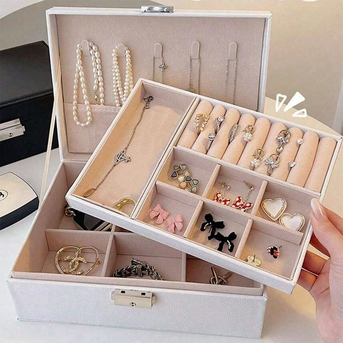 Tragbare multifunktionale Aufbewahrungsbox für Heimdekoration, Aufbewahrungsbox für Ohrringe und Schmuck, spezielle Aufbewahrungsbox für Damenartikel – Detail 13