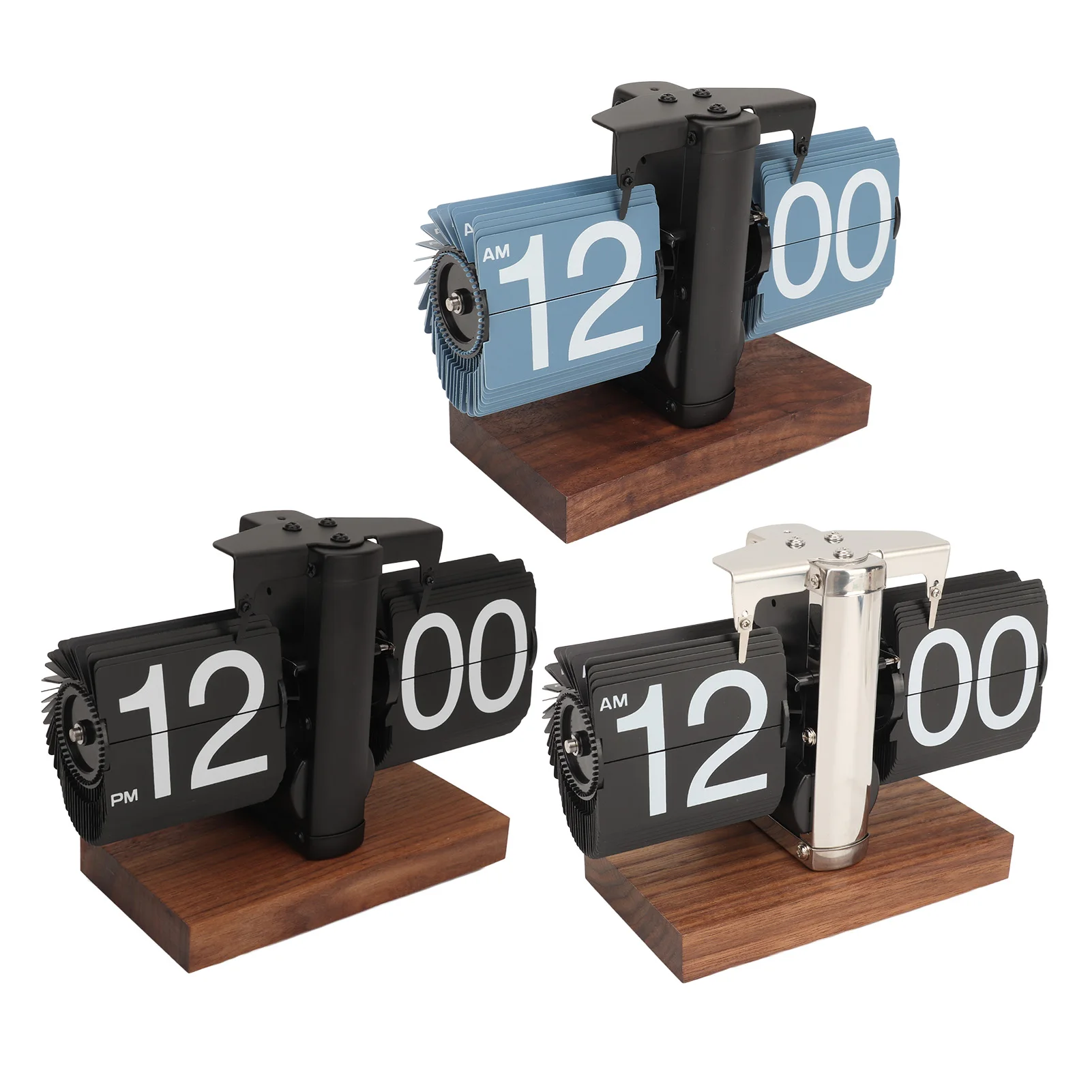 Digital Flip Down Clock Vintage Easy To Read Battery Operated Flip Desk Clock Base Rotating Knob Mechanical for Home digital clock lcd digital clock digital desk clock digital table clock flipping clock retro desk clock