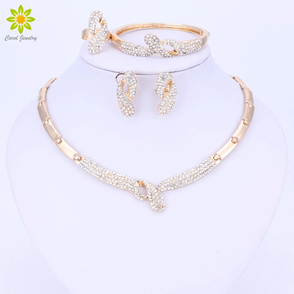 Bridal Jewelry Sets Crystal Jewelry Sets Wedding Bridal Crystal Jewelry Set for Women Party Fashion Choker Necklace Vintage Dubai Trendy Accessories