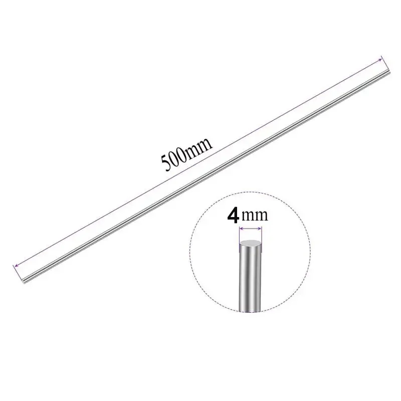 5pcs 2/2.5/3/4mm Diameter 304 Stainless Steel Rod 125/200/250/330/500mm Solids Round Shaft Rod Bars DIY Craft Model Car