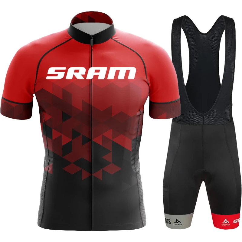 Men's Cycling Outfit Set Mtb Suit SRAM Clothing Man Laser Cut Summer Jersey 2025 Bib Road Bike Uniform Blouse Jerseys Clothes 4