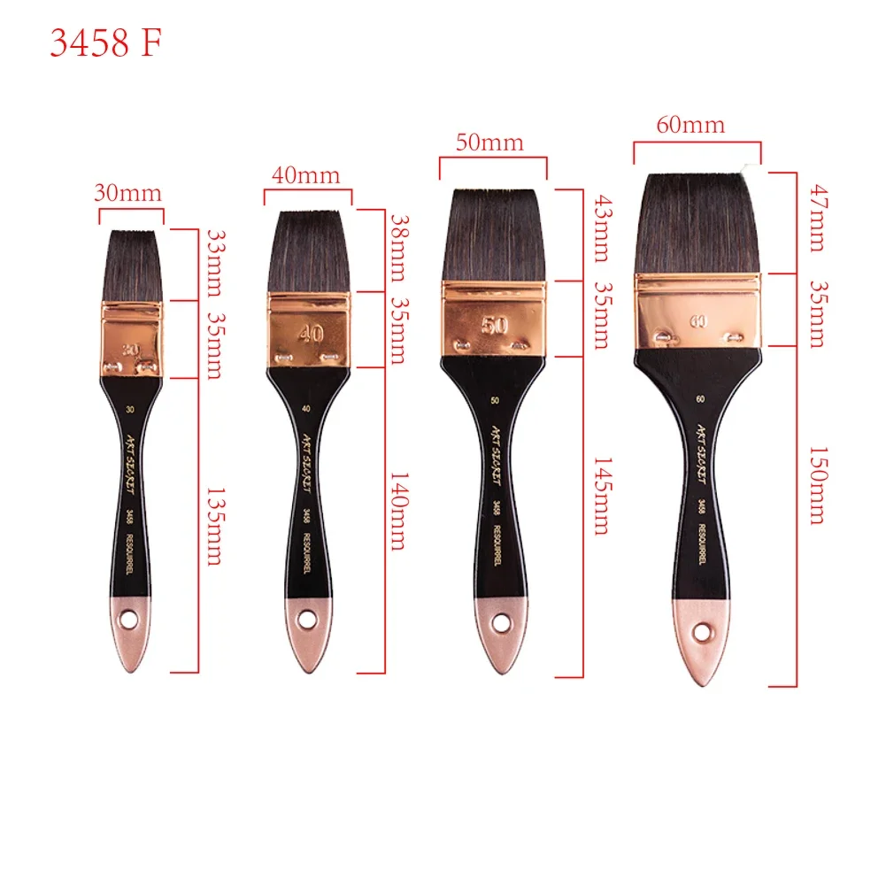 ArtSecret High Grade Big Art Watercolor Paint-Brushes 1PC 3458 Squirrel Hair Wooden Handle Metal Ferrule 2