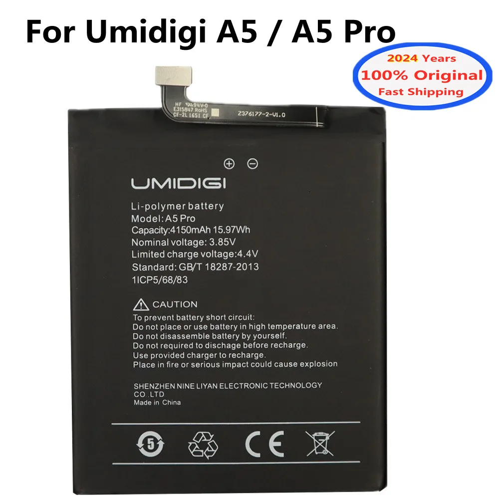 

2024 Years 4150mAh Original Phone Battery For UMI Umidigi A5 / A5 Pro A5Pro Bateria Battery In Stock + Tracking Number