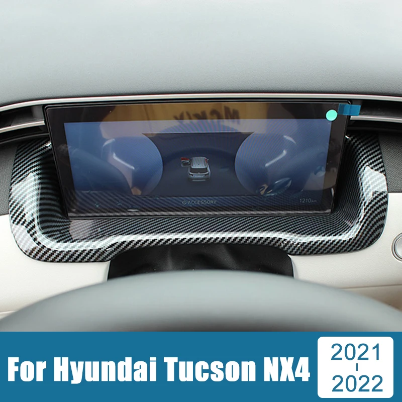 

ABS Carbon Car Dashboard Display Meter Ring Speedometer Gauge Cover Trim Frame Accessories For Hyundai Tucson NX4 2021 2022 2023