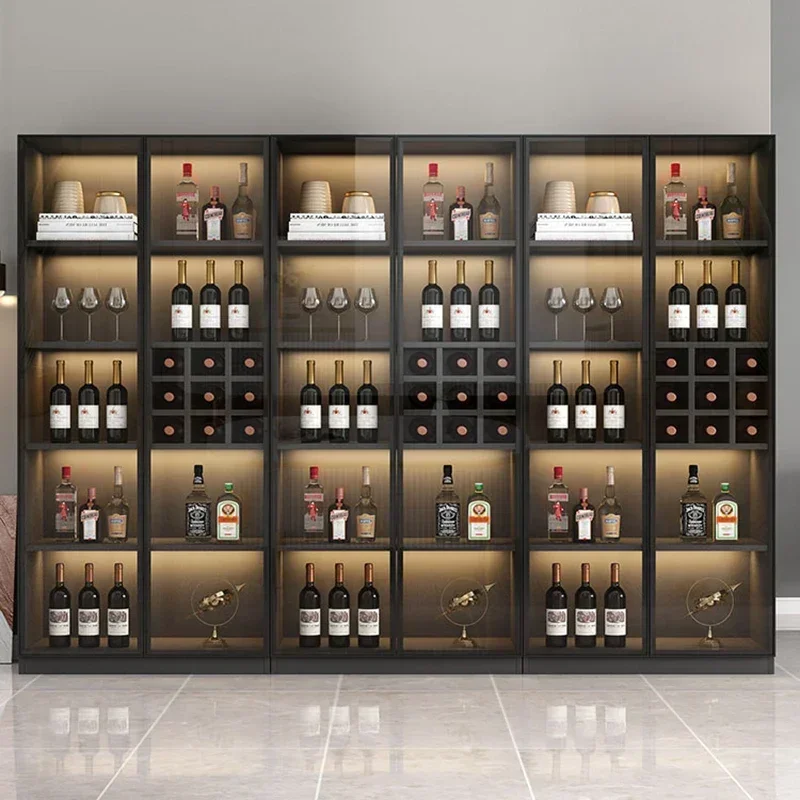 Shelf Liquor Cabinet Mini Bar Corner Open Cabinets Whiskey Showcase Luxury Home Wine Rack Refrigerator Outdoor VineraDisplay