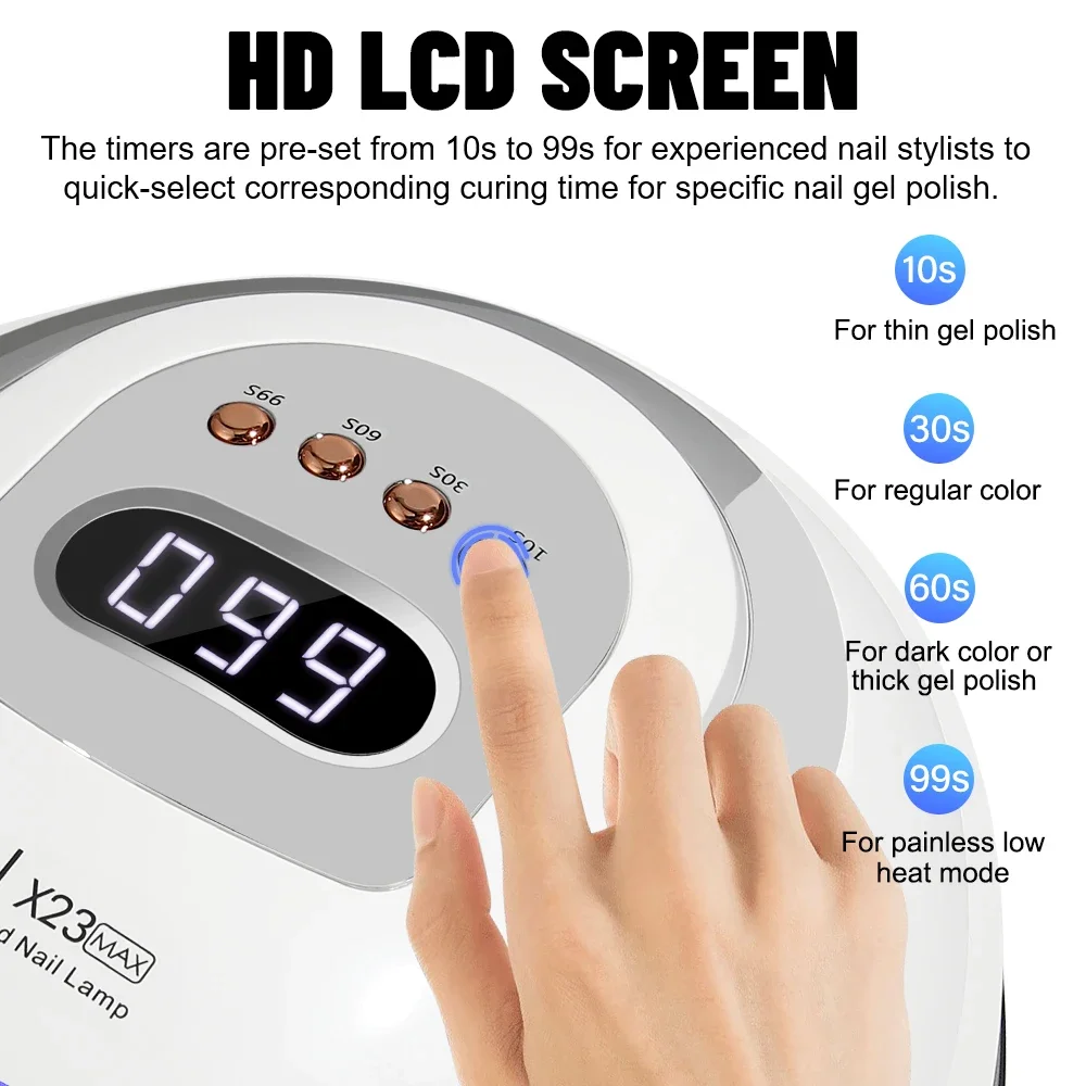 Big Power 380W UV Gel Nail Dryer LED Light for Gel Polish With 4 Timers Professional Nail Art Accessories Curing Gel Toe Nails 5