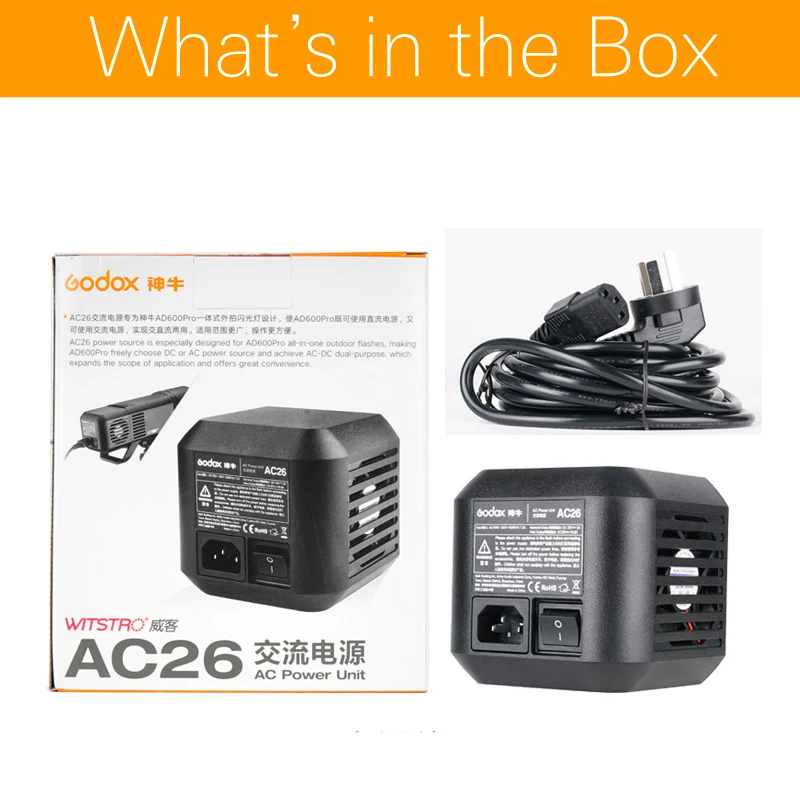 AC26 AD600Pro Power Source 110V-220V Universal AC Power Adapter for AD600Pro