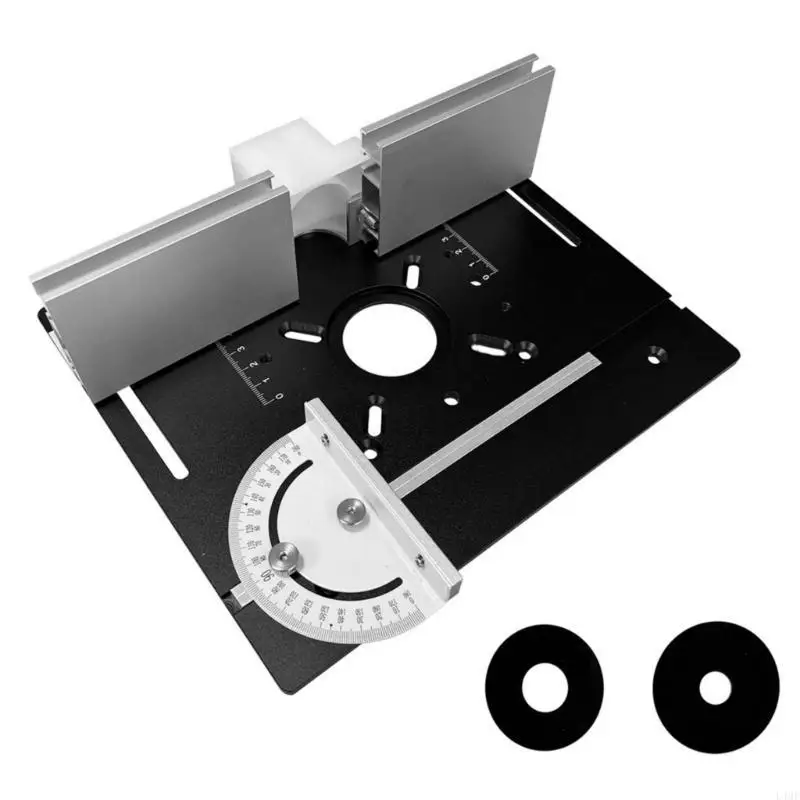 Durability Aluminum Router Table Insert Plate for Woodworking Benches Includes Miter Gauge Guide Woodworking Tool L4MF