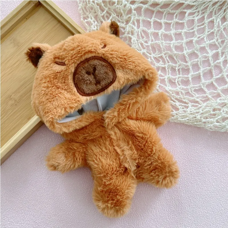 20cm Kawaii Cartoon Capybara Fluffy Coat Suit Plush Cotton Doll DIY Clothes Accessories Stuffed Toy for Kids Girls Birthday Gift 3