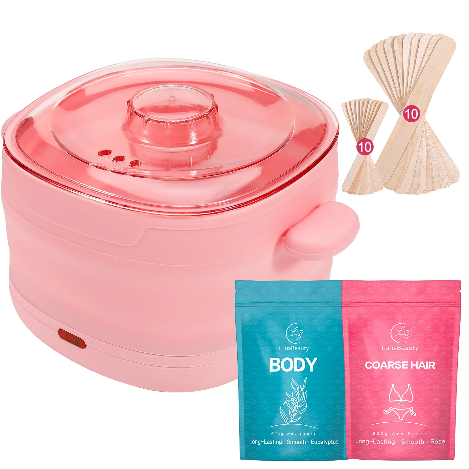 Hair Removal Kit Wax Melter with US Plug for Full Body Legs Face Eyebrow Bikini Hair Removal for Men and Women