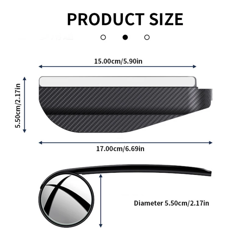Rearview Mirror Carbon Fiber Textured Car All-in-One Rain Eyebrow Blind Spot Reflective And Rain Cover rearview mirror