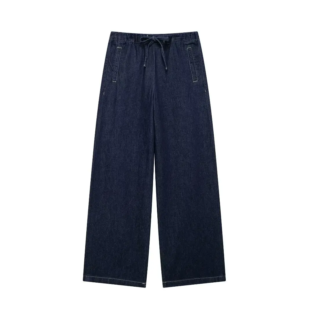 HH TRAF 2024 Camisas vaqueras de calle para mujer, abrigos cortos de otoño con un solo pecho y bolsillos con cuello vuelto lisos, de moda para mujer