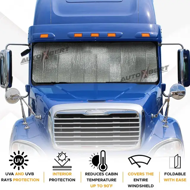 Car Windshield Cover Thick Windscreen Foldable Sun Shade Cover Front Anti-UV Ray Block Sun Protection For Truck 220cmx80cm 6