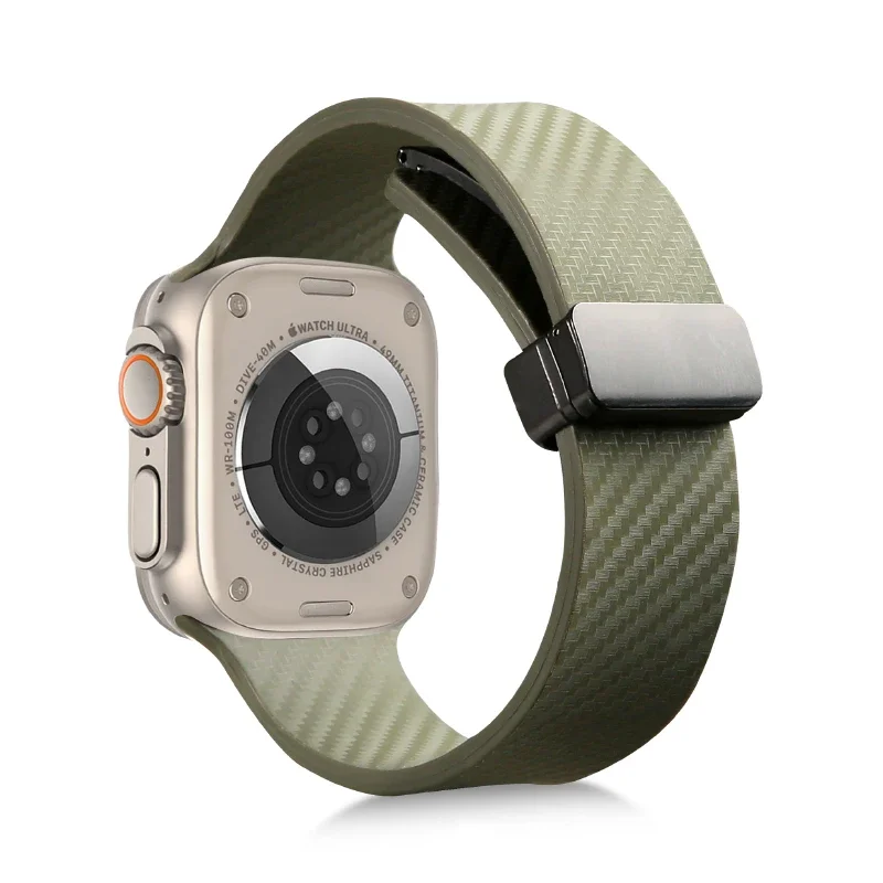 Carbon Fiber Pattern Magnetic Watch Strap Bracelet