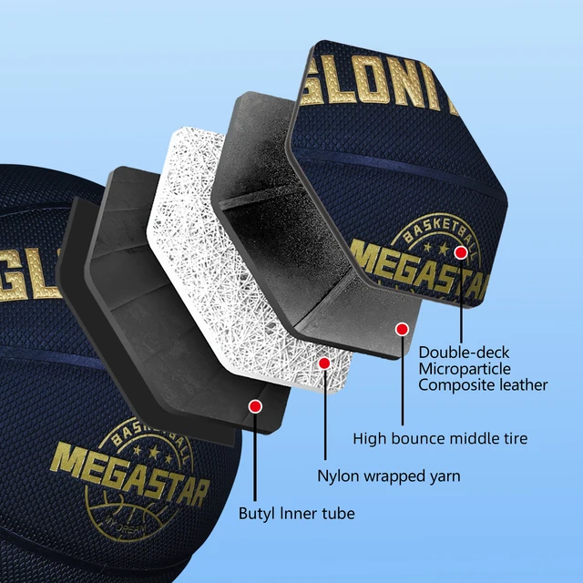 Size 5/6/7 Composite Leather Non-slip Basketball For In&Outdoor Soft Touch And Enhanced Durability Team Training Ball Black-Gold 3