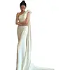 Elegant One Shoulder Mermaid Wedding Dresses Comfortable Satin Bridal Dress With Small Train New Simple Evening Dress Customized 6