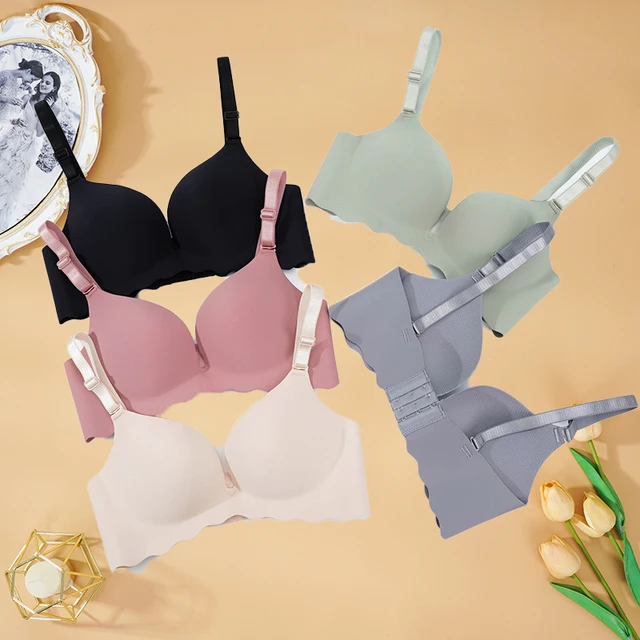 Femmes soutien-gorge sans couture solide Push Up Lingerie Sexy sans fil Bralette femme intimes confort mode française sous-vêtements haut soutiens-gorge 1