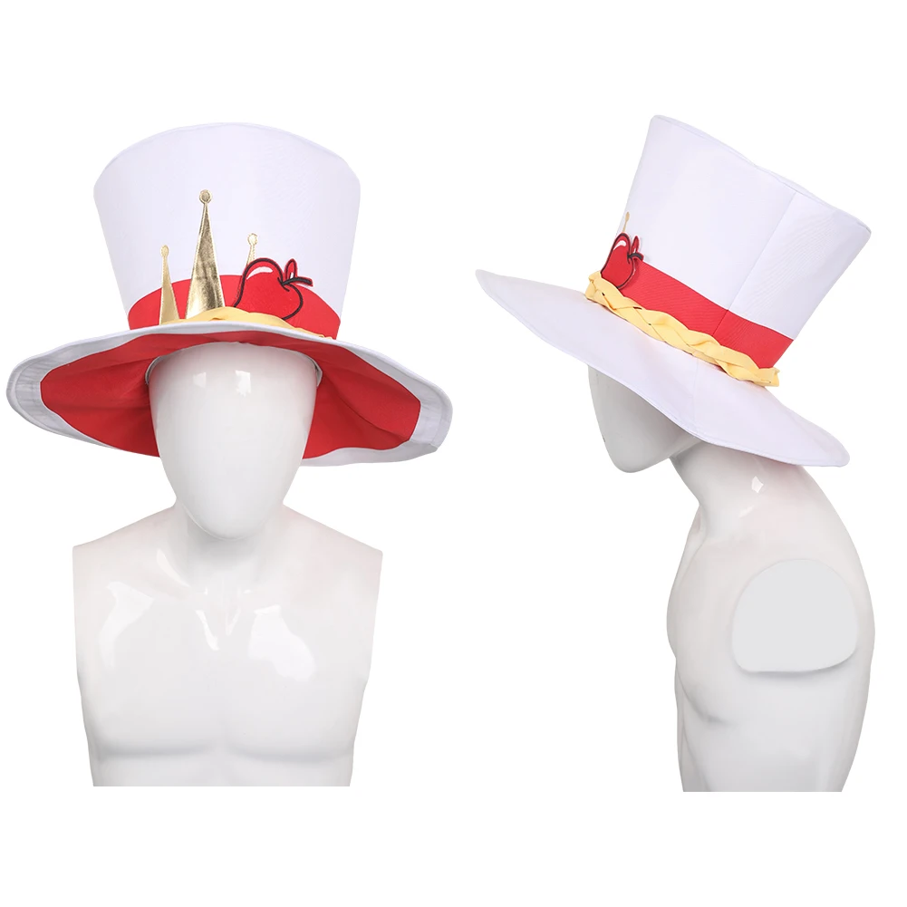 Lucifer Cosplay Hat Cap Costume Accessories Adult White Top for Men Women Outfits Fantasy Halloween Carnival Party GiftsSuit