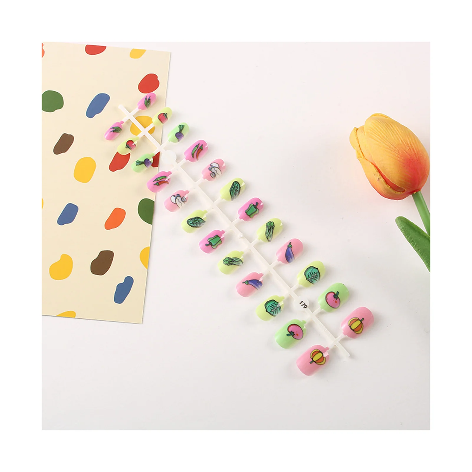 

24 шт, Детские милые искусственные ногти, уникальный милый узор, ногти для детей, ногти DIY