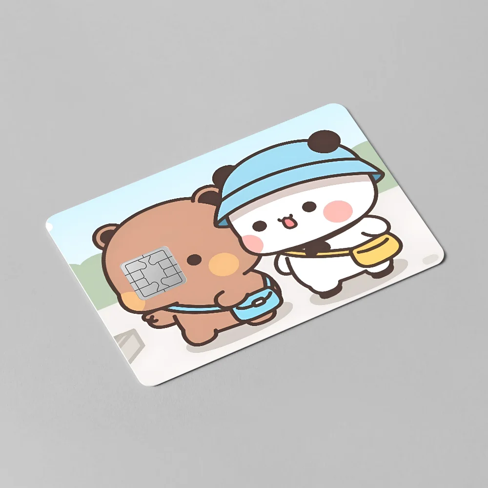 Bubududu Panda Anime Cartoon Sticker Film Skin For Credit Card Debit Bank Bus Card