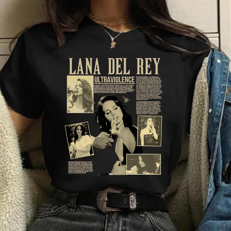 Hip Hop Lana Del Rey Ldr Segeln Grafiken T Shirt Unisex Harajuku Frauen Vintage Kurzhülse T-Shirt Streetwear Weibliche T-shirt – Detail 11